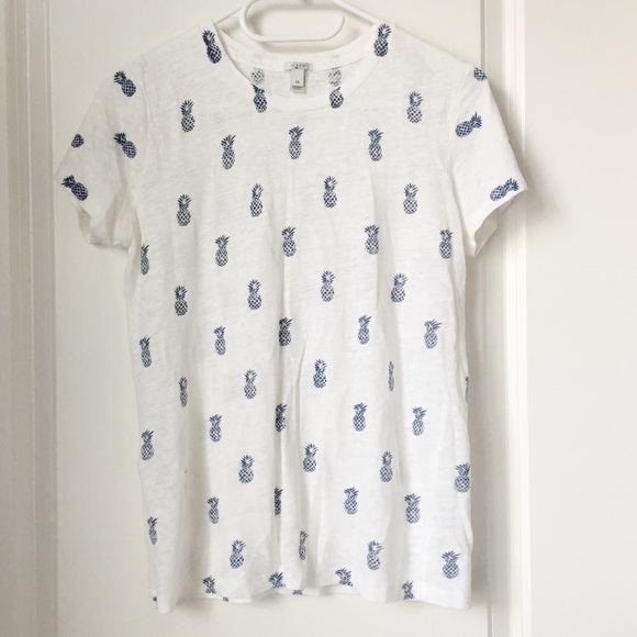 J. Crew Tops - J Crew Linen Pineapple tee xs